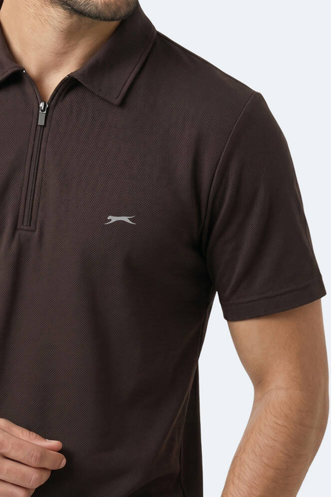 Slazenger KHAN Erkek Polo Yaka Kahve Tişört
