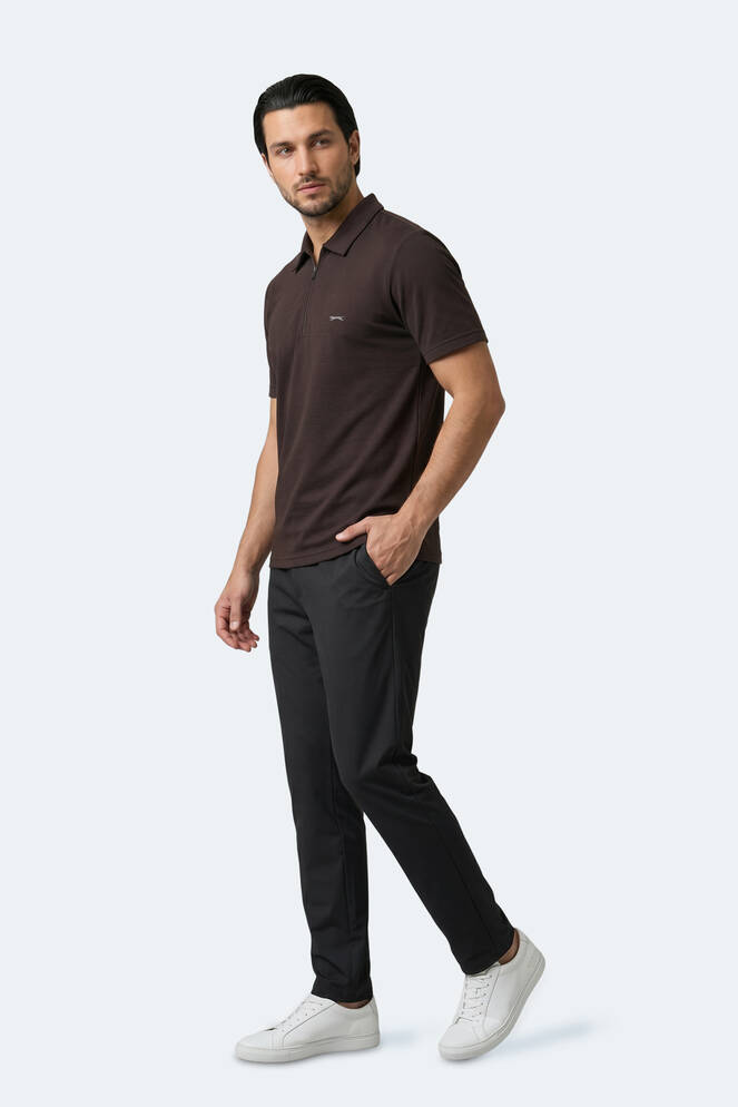 Slazenger KHAN Erkek Polo Yaka Kahve Tişört
