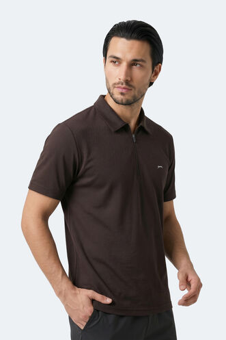 Slazenger KHAN Erkek Polo Yaka Kahve Tişört - Thumbnail