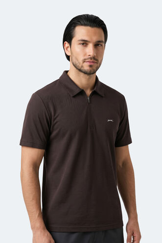 Slazenger KHAN Erkek Polo Yaka Kahve Tişört - Thumbnail