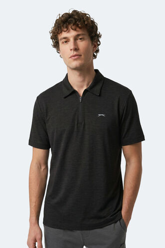 Slazenger - Slazenger KHAN Erkek Polo Yaka Siyah Tişört