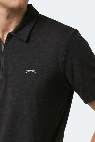 Slazenger KHAN Erkek Polo Yaka Siyah Tişört - Thumbnail