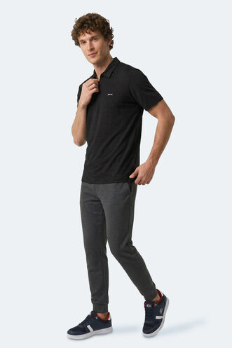 Slazenger KHAN Erkek Polo Yaka Siyah Tişört - Thumbnail