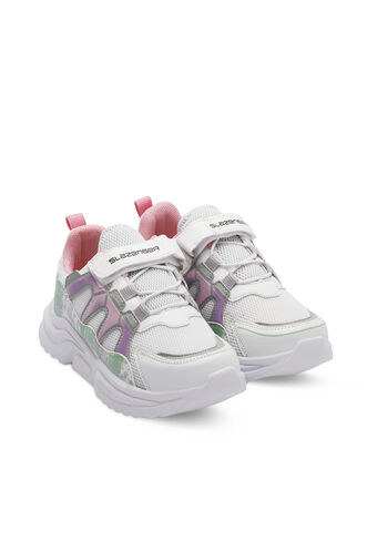 Slazenger KIKI Girls' Sneaker White - Green - Thumbnail
