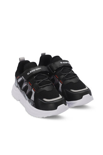 Slazenger KIKI Unisex Çocuk Sneaker Ayakkabı Siyah - Kırmızı - Thumbnail
