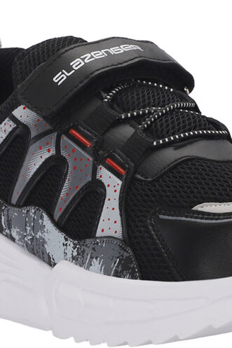 Slazenger KIKI Unisex Çocuk Sneaker Ayakkabı Siyah - Kırmızı - Thumbnail