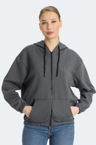 Slazenger - Slazenger KIMBERLEY Kadın Sweatshirt Koyu Gri