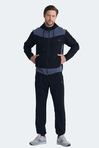 Slazenger KIMO Erkek Eşofman Takımı Siyah - Koyu Gri - Thumbnail