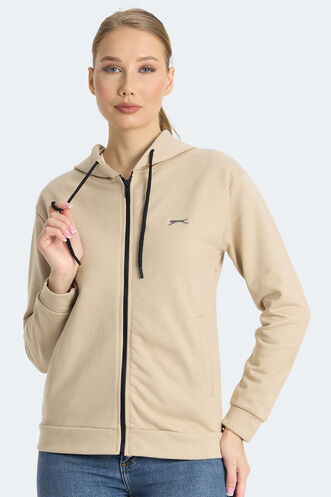 Slazenger KINET Kadın Sweatshirt Bej - Thumbnail