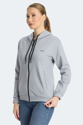Slazenger KINET Kadın Sweatshirt Gri - Thumbnail