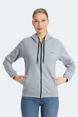 Slazenger KINET Kadın Sweatshirt Gri - Thumbnail