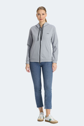 Slazenger KINET Kadın Sweatshirt Gri - Thumbnail