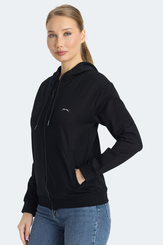 Slazenger KINET Kadın Sweatshirt Siyah - Thumbnail