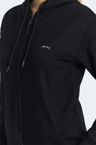 Slazenger KINET Kadın Sweatshirt Siyah - Thumbnail