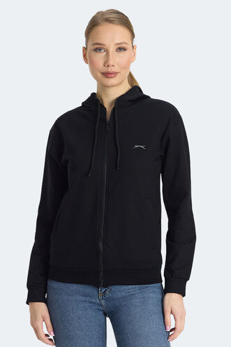 Slazenger KINET Kadın Sweatshirt Siyah - Thumbnail