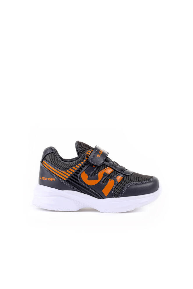 Slazenger KING Sneaker Erkek Çocuk Ayakkabı Koyu Gri - Turuncu