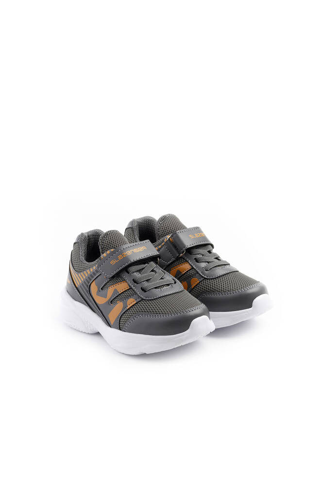 Slazenger KING Sneaker Erkek Çocuk Ayakkabı Koyu Gri - Turuncu