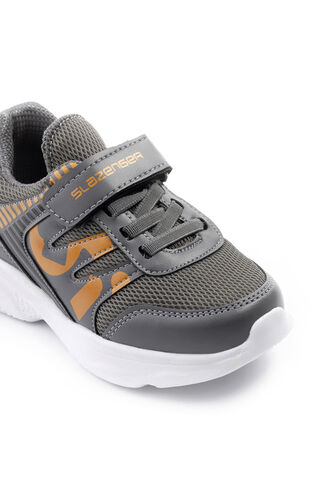 Slazenger KING Sneaker Erkek Çocuk Ayakkabı Koyu Gri - Turuncu - Thumbnail