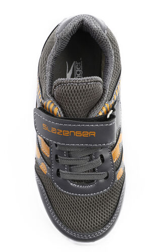Slazenger KING Sneaker Erkek Çocuk Ayakkabı Koyu Gri - Turuncu - Thumbnail
