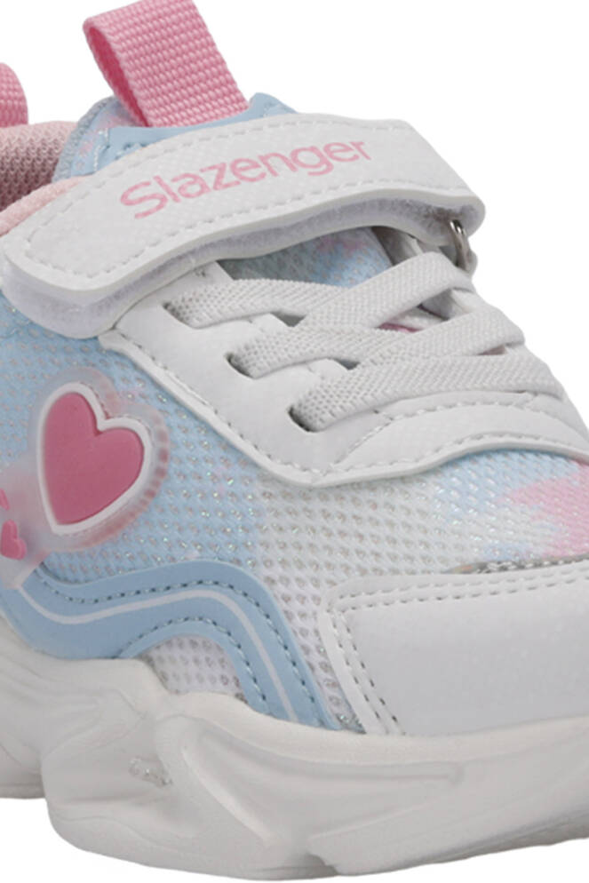 Slazenger KLARION Kız Çocuk Cırt Cırtlı Işıklı Taban Beyaz / Mavi Günlük Spor Ayakkabısı