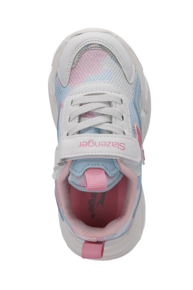 Slazenger KLARION Kız Çocuk Cırt Cırtlı Işıklı Taban Beyaz / Mavi Günlük Spor Ayakkabısı