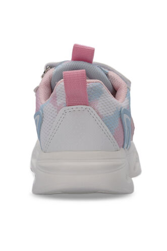 Slazenger KLARION Kız Çocuk Cırt Cırtlı Işıklı Taban Beyaz / Mavi Günlük Spor Ayakkabısı - Thumbnail