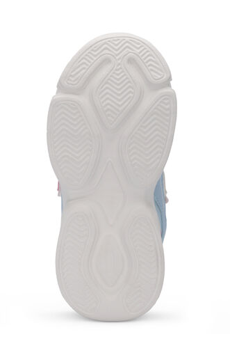 Slazenger KLARION Kız Çocuk Cırt Cırtlı Işıklı Taban Beyaz / Mavi Günlük Spor Ayakkabısı - Thumbnail