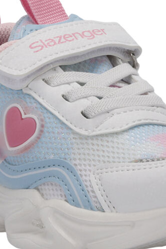 Slazenger KLARION Kız Çocuk Cırt Cırtlı Işıklı Taban Beyaz / Mavi Günlük Spor Ayakkabısı - Thumbnail