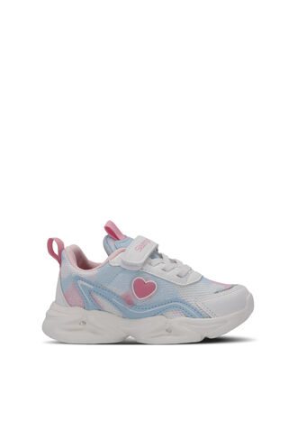 Slazenger - Slazenger KLARION Kız Çocuk Cırt Cırtlı Işıklı Taban Beyaz / Mavi Günlük Spor Ayakkabısı