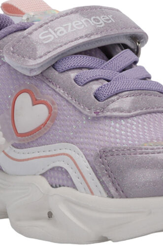 Slazenger KLARION Kız Çocuk Cırt Cırtlı Işıklı Taban Mor / Pembe Günlük Spor Ayakkabısı - Thumbnail