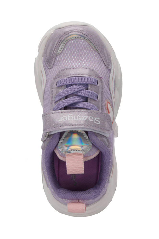 Slazenger KLARION Kız Çocuk Cırt Cırtlı Işıklı Taban Mor / Pembe Günlük Spor Ayakkabısı