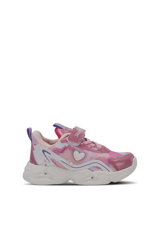Slazenger KLARION Kız Çocuk Cırt Cırtlı Işıklı Taban Pembe Günlük Spor Ayakkabısı - Thumbnail