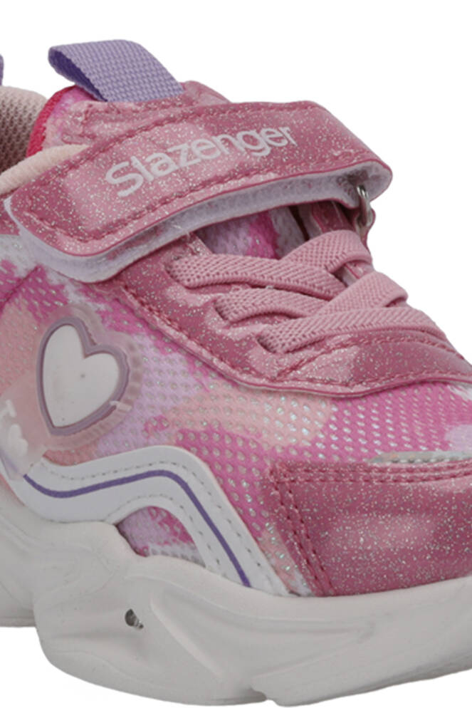 Slazenger KLARION Kız Çocuk Cırt Cırtlı Işıklı Taban Pembe Günlük Spor Ayakkabısı