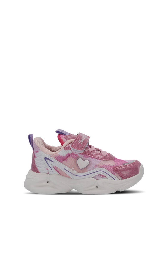 Slazenger KLARION Kız Çocuk Cırt Cırtlı Işıklı Taban Pembe Günlük Spor Ayakkabısı