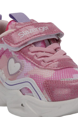 Slazenger KLARION Kız Çocuk Cırt Cırtlı Işıklı Taban Pembe Günlük Spor Ayakkabısı - Thumbnail