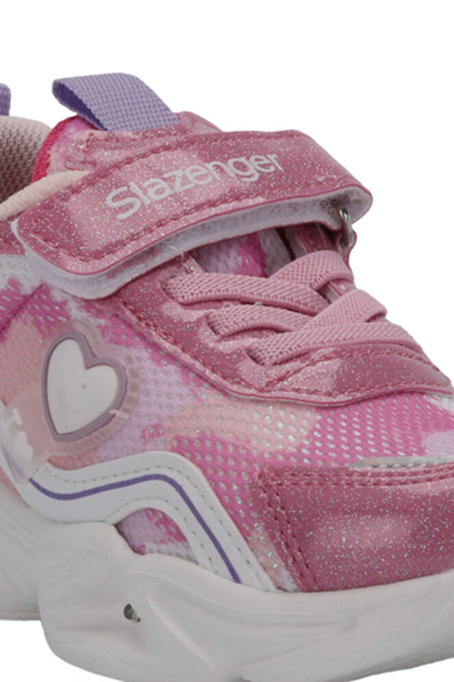 Slazenger KLARION Kız Çocuk Cırt Cırtlı Işıklı Taban Pembe Günlük Spor Ayakkabısı