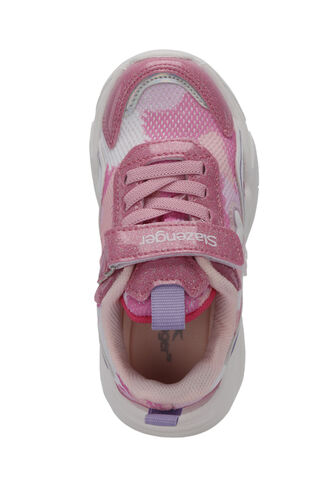 Slazenger KLARION Kız Çocuk Cırt Cırtlı Işıklı Taban Pembe Günlük Spor Ayakkabısı - Thumbnail