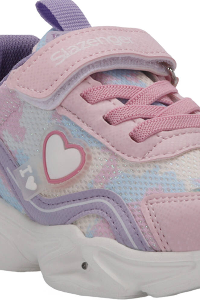 Slazenger KLARION Kız Çocuk Cırt Cırtlı Işıklı Taban Pembe / Mor Günlük Spor Ayakkabısı