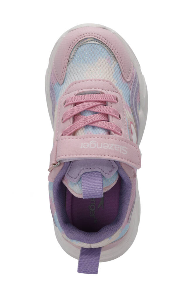 Slazenger KLARION Kız Çocuk Cırt Cırtlı Işıklı Taban Pembe / Mor Günlük Spor Ayakkabısı