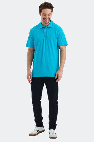 Slazenger KLASSE IN Erkek Polo Yaka Turkuaz Tişört - Thumbnail