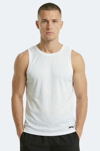 Slazenger KORBA Erkek Kolsuz Beyaz Tişört - Thumbnail