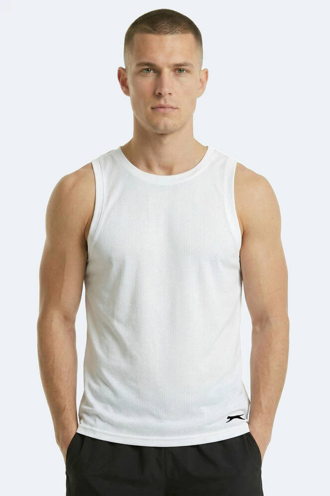 Slazenger KORBA Erkek Kolsuz Beyaz Tişört