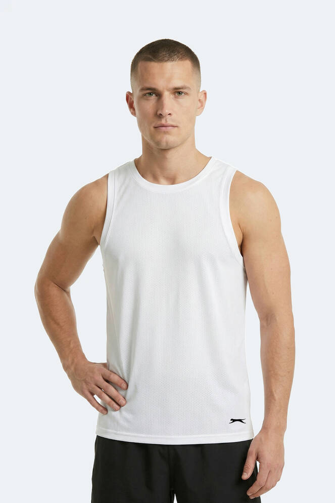 Slazenger KORBA Erkek Kolsuz Beyaz Tişört