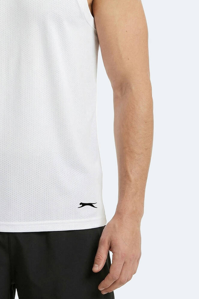 Slazenger KORBA Erkek Kolsuz Beyaz Tişört