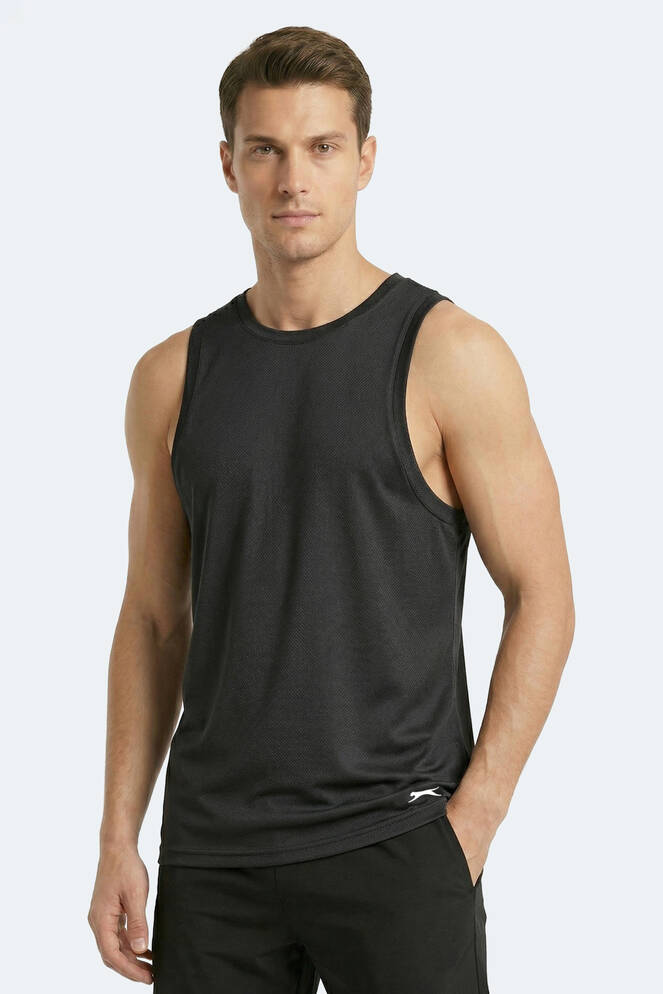 Slazenger KORBA Erkek Kolsuz Koyu Gri Tişört