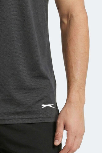 Slazenger KORBA Erkek Kolsuz Koyu Gri Tişört - Thumbnail