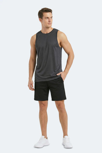 Slazenger KORBA Erkek Kolsuz Koyu Gri Tişört - Thumbnail