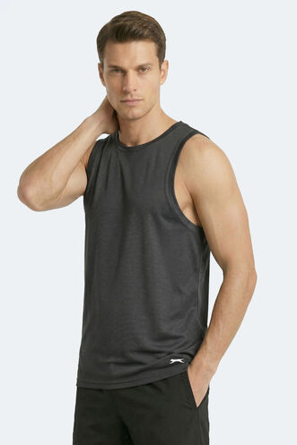 Slazenger KORBA Erkek Kolsuz Koyu Gri Tişört - Thumbnail