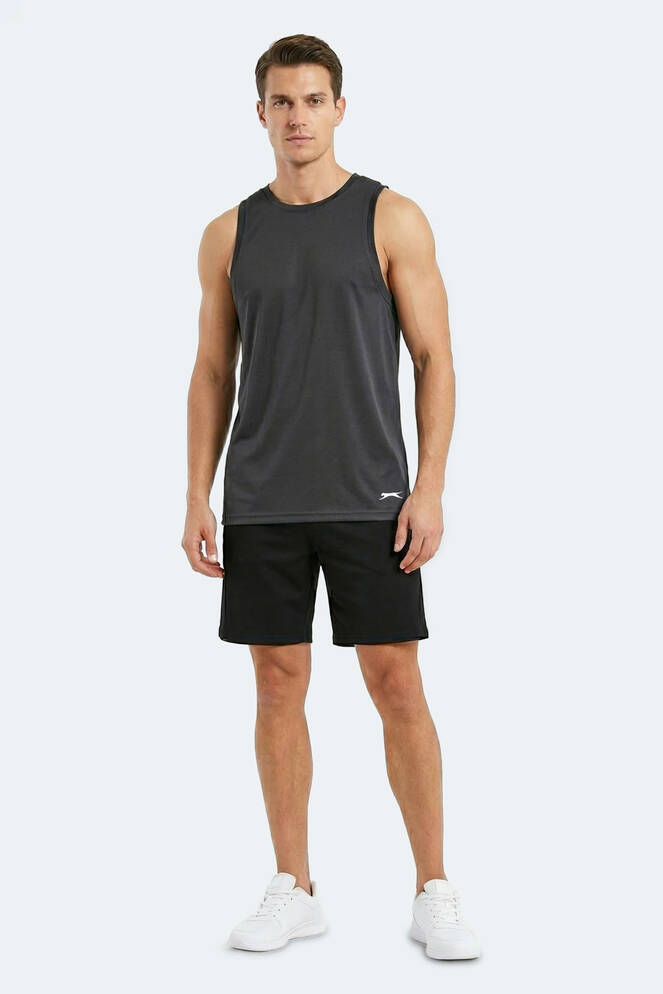 Slazenger KORBA Erkek Kolsuz Koyu Gri Tişört