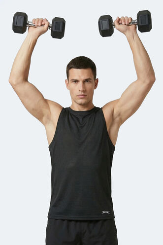 Slazenger KORBA Erkek Kolsuz Siyah Tişört - Thumbnail